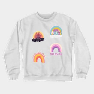 Aesthetic colorful rainbow quote pack Crewneck Sweatshirt